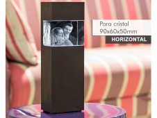 Adoquín de cristal 3D 90x60x50mm - 1 a 3 personas + columna de luz