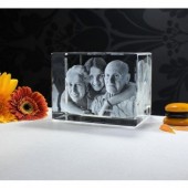 Adoquín de cristal 3D 110x75x65mm - 1 a 3 personas + columna de luz